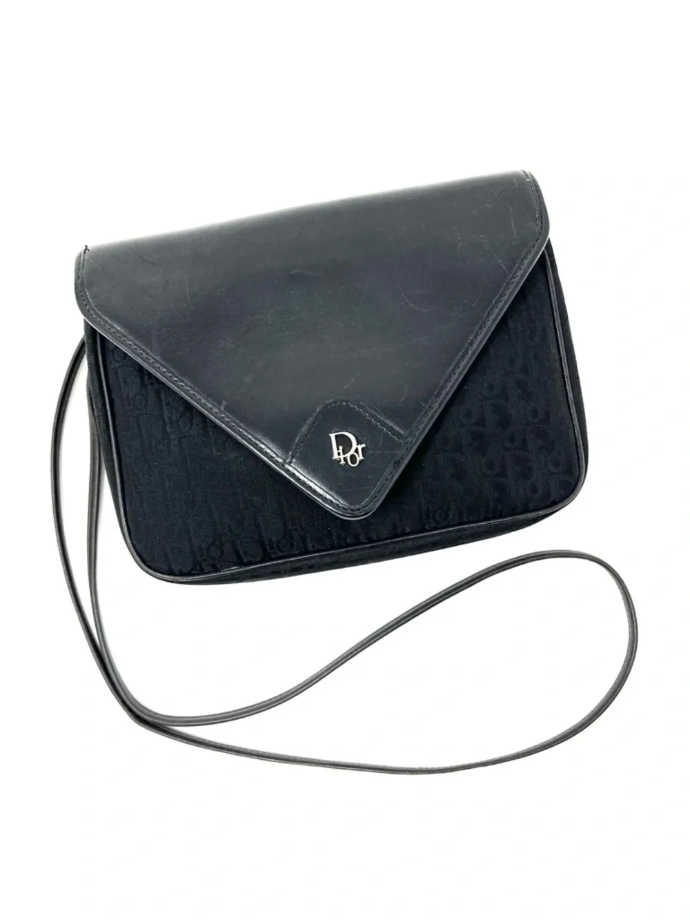 Vintage Christian Dior Black Trotter Logo Monogram Canvas Shoulder Crossbody Bag - Picture 8 of 8